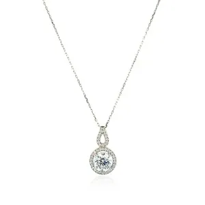 Unbranded 83503-18 Circle And Teardrop Pendant With Cubic Zirconia In 