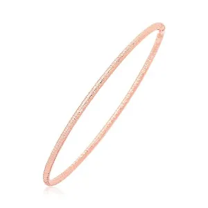 Unbranded 82475-8 14k Rose Gold Thin Textured Stackable Bangle Size: 8