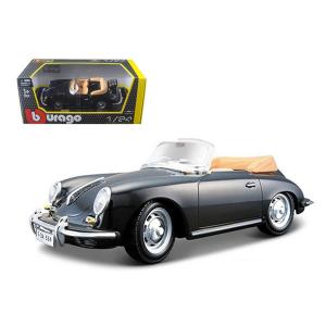 Bburago 22078bk 1961 Porsche 356 B Cabriolet Black 124 Diecast Model C