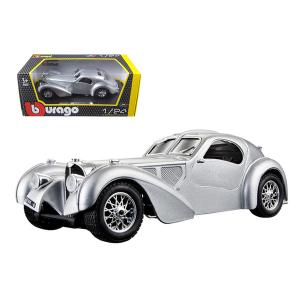 Bburago 22092s Bugatti Atlantic Silver 124 Diecast Model Car By