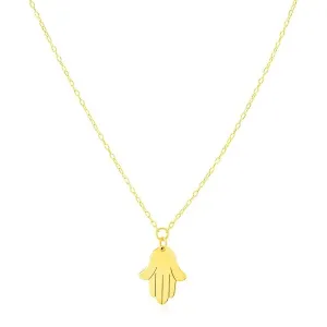 Unbranded 06870-18 14k Yellow Gold Hand Of Hamsa Necklace Size: 18''