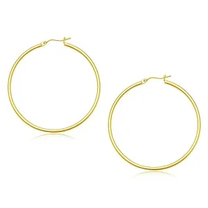 Unbranded 86399 14k Yellow Gold Polished Hoop Earrings (45 Mm)