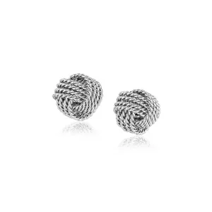 Unbranded 96027 Sterling Silver Textured Love Knot Stud Style Earrings