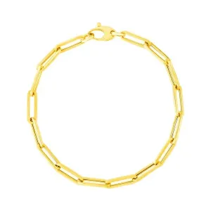 Unbranded 56648-7.5 14k Yellow Gold Bold Paperclip Chain Bracelet Size