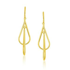 Unbranded 52354 14k Yellow Gold Teardrop Interlaced Dangling Earrings