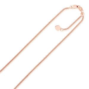 Unbranded 20654-22 14k Rose Gold Adjustable Popcorn Chain 1.3mm Size: 