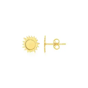 Unbranded 58300 14k Yellow Gold Sun Earrings