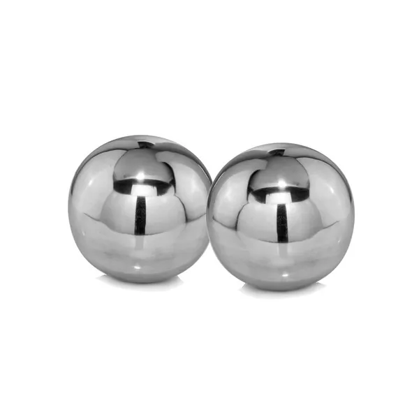 Homeroots.co 383738 Set Of Two Shiny Polished Aluminum Spheres