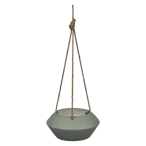 Homeroots.co 380792 Grey Metal Hanging Rope Planter