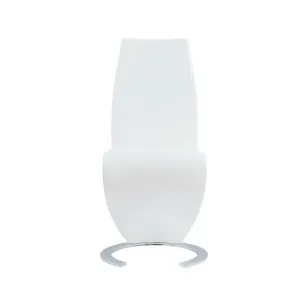 Homeroots.co 383955 Set Of 2 White  Z Shape Design Dining Chairs With 