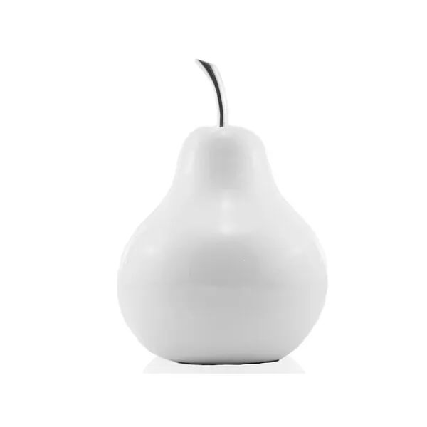 Homeroots.co 383744 White Medium  Pear Shaped Aluminum Accent Home Dec