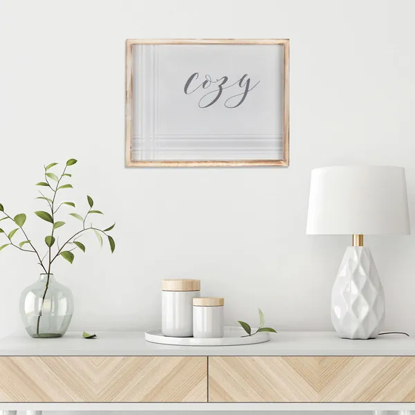 Homeroots.co 380854 Neutral Tones Cozy Natural Wood Framed Wall Art