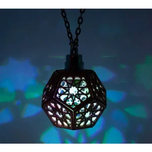 Aglowgeo LED Cherry Wood Star Rosette Dodecahedron Pendant