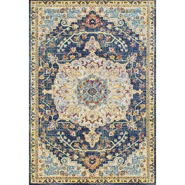 Homeroots.co 366374 Medallion Blue 2' X 3' Accent Rug For Any Room