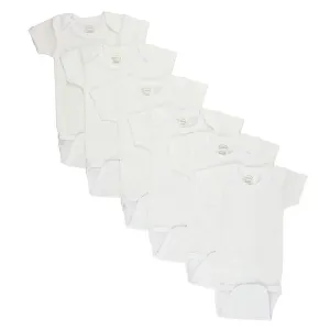 Bambini CS_001M_001M Bambini White Short Sleeve One Piece 6 Pack