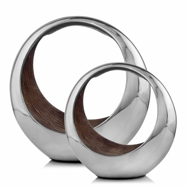 Homeroots.co 354604 Stylish Two-tone Small Ring Bowl - Brown And Bronz