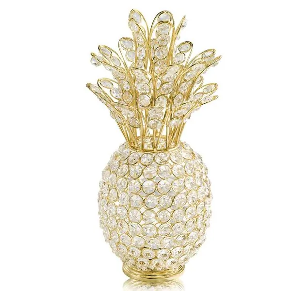 Homeroots.co 354782 6 X 6 X 12.5 Gold Crystal Pineapple