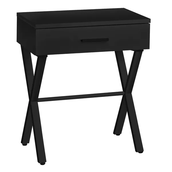 Homeroots.co 366066 Black Metal Accent Table With Convenient Storage D