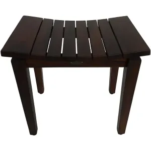 Homeroots.co 376679 Contemporary Flared Teak Shower Stool Or Bench In 