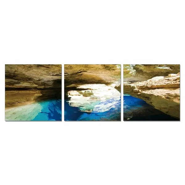 Homeroots.co 284013 24 Canvas 3 Panels Blue Grotto Color Photo