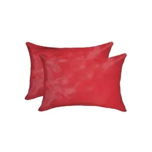 Homeroots.co 317111 12 X 20 X 5 Firecracker, Cowhide - Pillow 2-pack