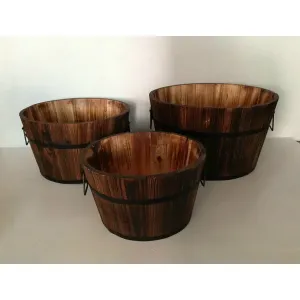 Homeroots.co 274843 1 X 15 X 1 Brown Wood Garden Planter  3 Piece