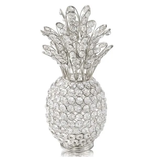 Homeroots.co 354781 6 X 6 X 12.5 Silver Crystal Pineapple