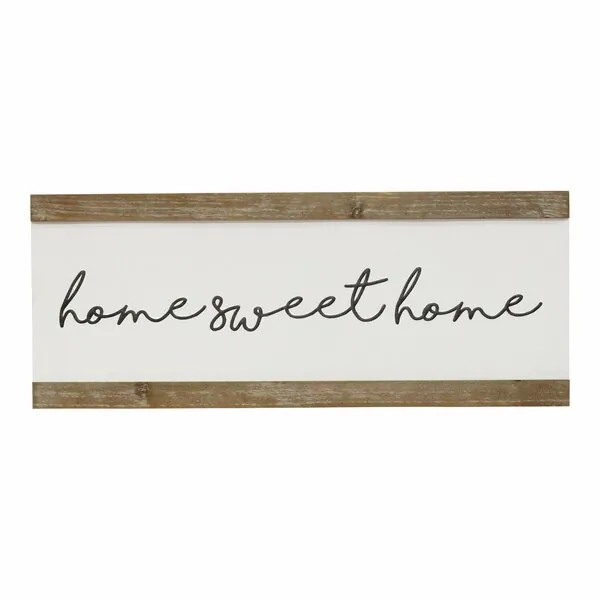 Homeroots.co 373213 Scripted Home Sweet Home Metal  Wood Wall Decor