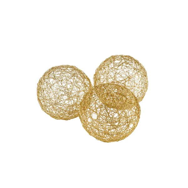 Homeroots.co 373741 4 X 4 X 4 Gold Iron Wire Spheres Box Of 3