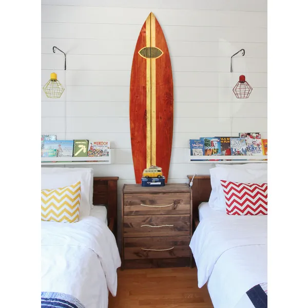 Homeroots.co 370396 Vintage Look Red Surfboard Wall Art