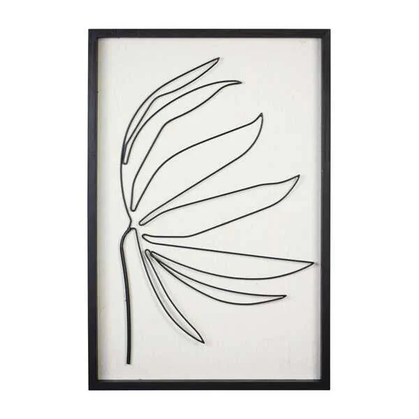 Homeroots.co 376566 Leafy Stem Wall Art With Matthe Black Finish