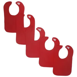 Bambini LS_0157 Bambini Red Baby Bibs (pack Of 5)