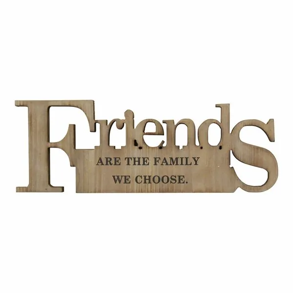 Homeroots.co 373267 Friends Are The Family Natural Wooden Wall Decor