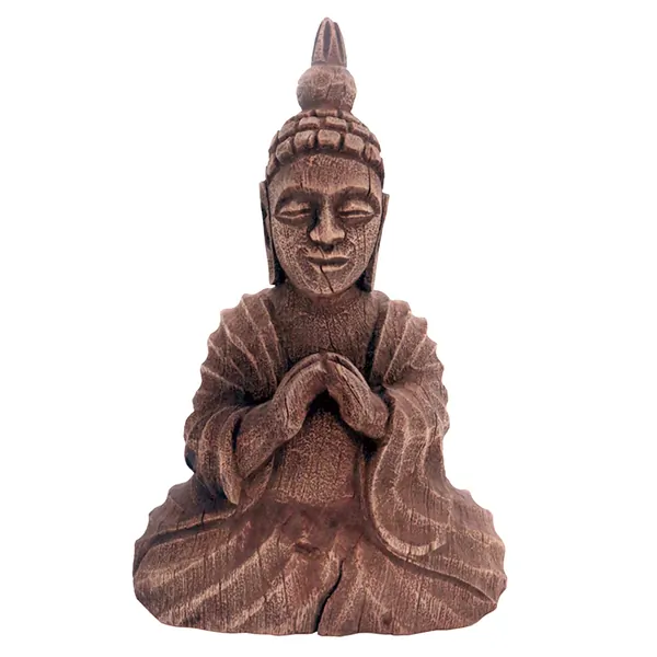 Homeroots.co 375924 Wooden Seated Buddha Sculpture