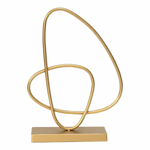 Homeroots.co 373411 Gold Abstract Metal Tabletop Sculpture