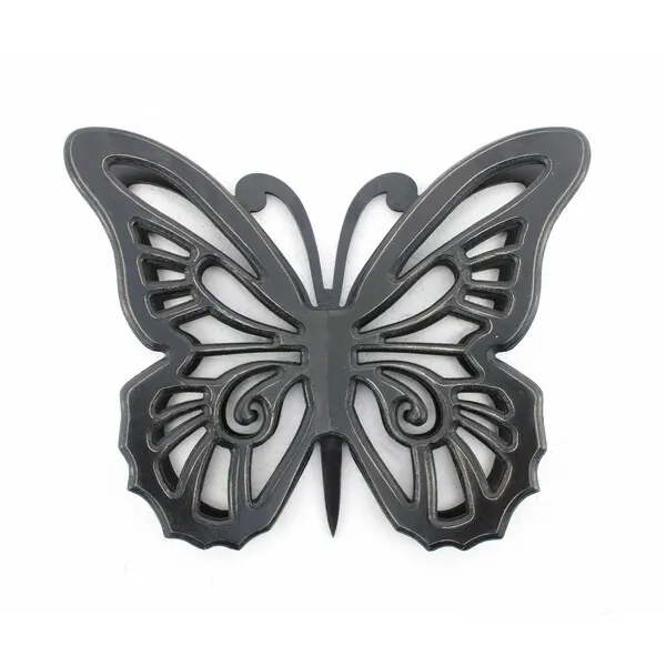 Homeroots.co 274489 18.5 X 23.25 X 4.25 Black Rustic Butterfly Wooden 