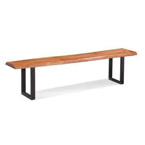 Homeroots.co 373929 48 Natural Cherry And Black Steel Bench