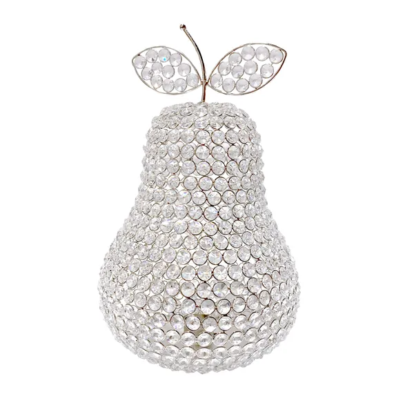 Homeroots.co 379772 17.5 Jumbo Faux Crystal Silver Pear Sculpture