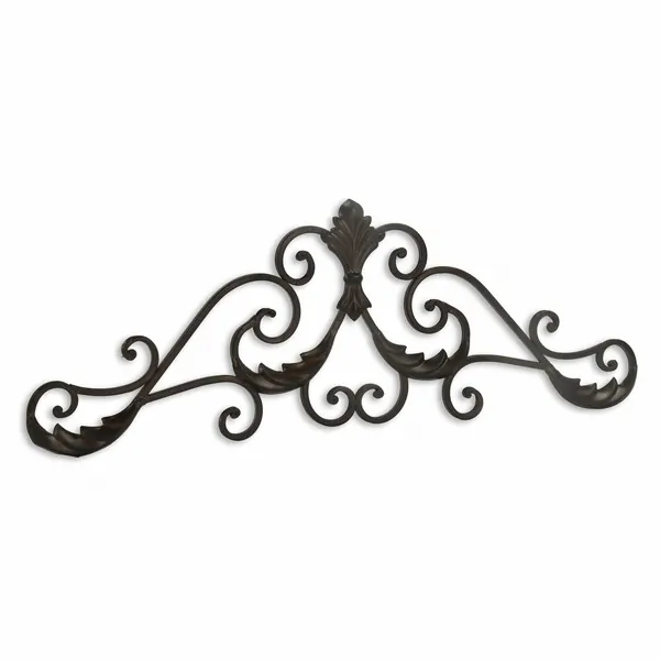 Homeroots.co 379860 Brown Curved Rustic Door Topper Wall Decor