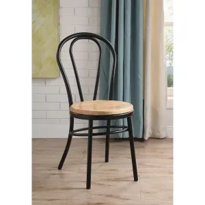 Homeroots.co 374282 Restaurant Style Arch Back Black And Natural Side 