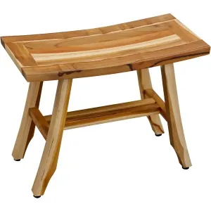 Homeroots.co 376743 Contemporary Teak Shower Stool Or Bench In Natural