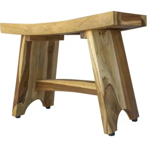 Homeroots.co 376727 Contemporary Teak Outdoor Bench In Natural Finish