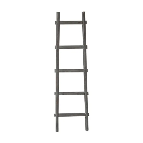 Homeroots.co 379914 5 Step Grey Decorative Ladder Shelve