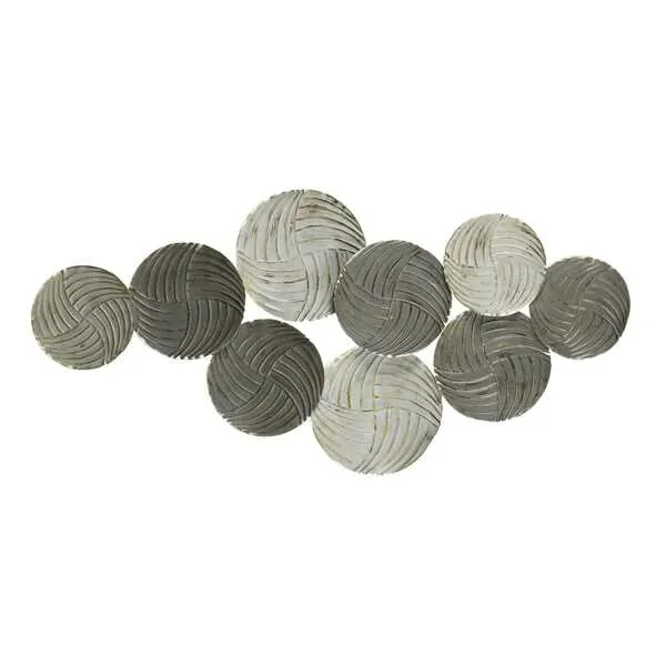 Homeroots.co 376582 Metallic Plates Wall Centerpiece With Distressed F