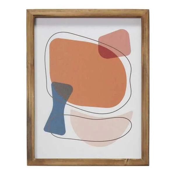 Homeroots.co 373428 Multi Color Mid Century Mod Abstract 1 Framed Wall