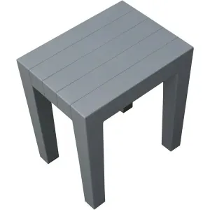 Homeroots.co 376778 Super Sturdy Plastic Shower Stool In Gray