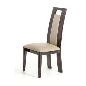 Homeroots.co 282994 Two 42 Leatherette And Wood Dining Chair