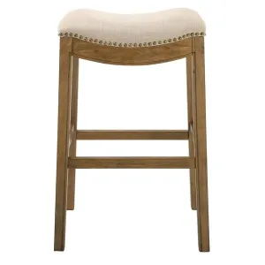 Homeroots.co 380068 Bar Height Saddle Style Counter Stool With Cream F