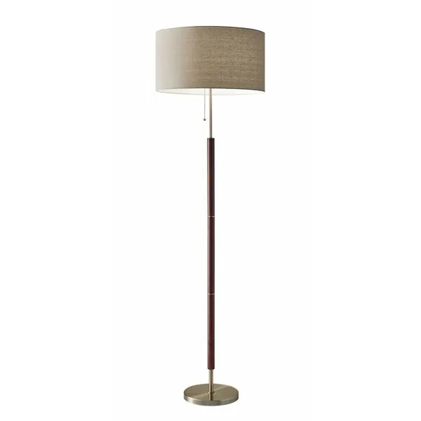 Homeroots.co 372571 Mid-century Modern Floor Lamp With Antique Brass A