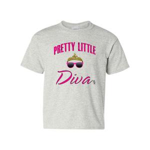 Bad YTHDIVATXLGR Pretty Little Diva Funny Youth T-shirt - Size Youth X